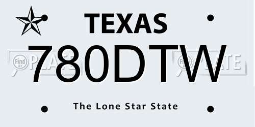 780DTW Texas License Plate