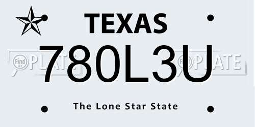 780L3U Texas License Plate