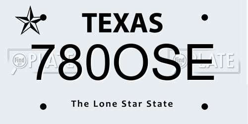 780OSE Texas License Plate