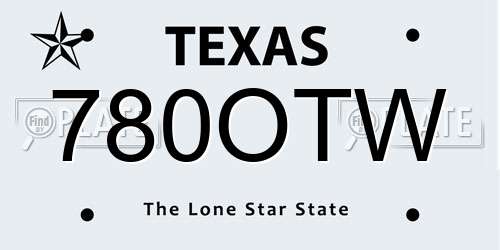 780OTW Texas License Plate