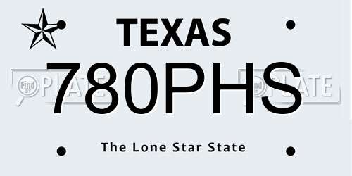 780PHS Texas License Plate