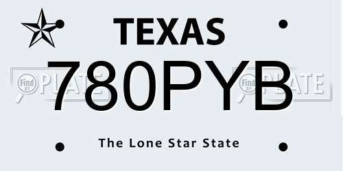 780PYB Texas License Plate