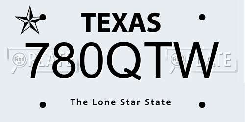 780QTW Texas License Plate