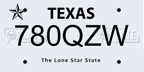 780QZW Texas License Plate