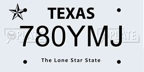780YMJ Texas License Plate
