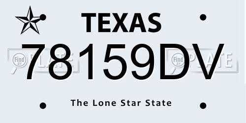 78159DV Texas License Plate