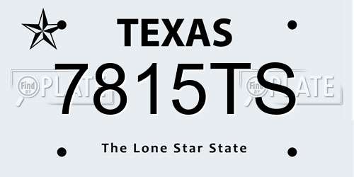 7815TS Texas License Plate