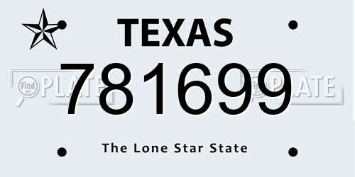 781699 Texas License Plate