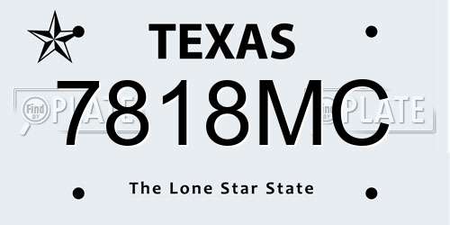 7818MC Texas License Plate