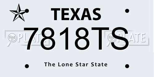 7818TS Texas License Plate