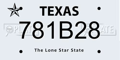 781B28 Texas License Plate