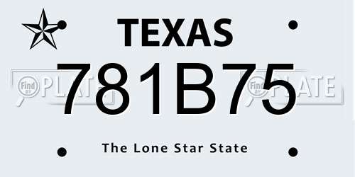 781B75 Texas License Plate
