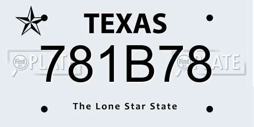 781B78 Texas License Plate