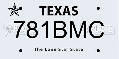 781BMC Texas License Plate