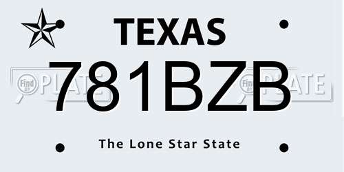 781BZB Texas License Plate