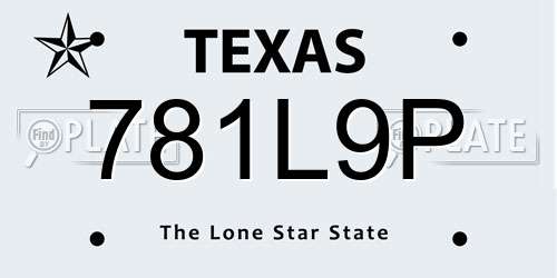 781L9P Texas License Plate