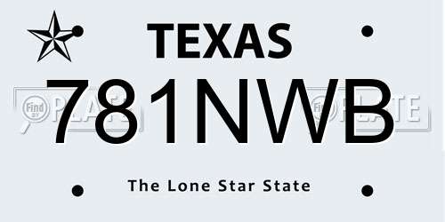 781NWB Texas License Plate