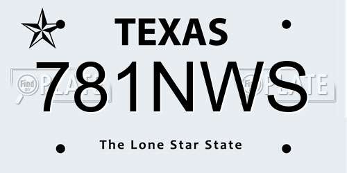 781NWS Texas License Plate