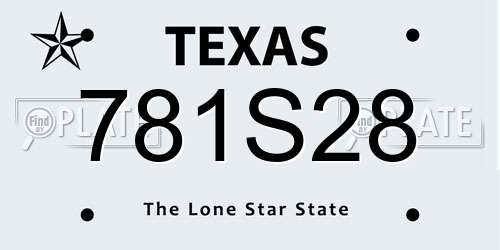 781S28 Texas License Plate