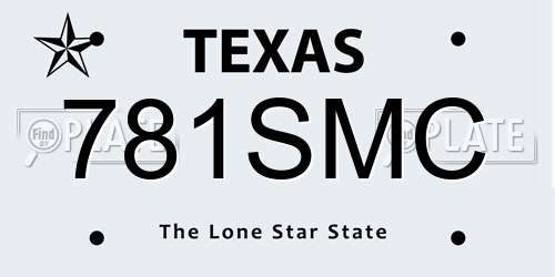 781SMC Texas License Plate