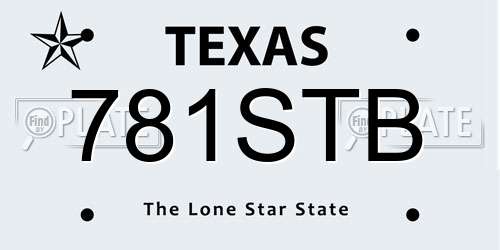 781STB Texas License Plate