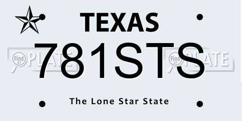 781STS Texas License Plate