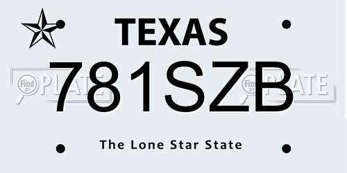 781SZB Texas License Plate