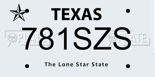 781SZS Texas License Plate