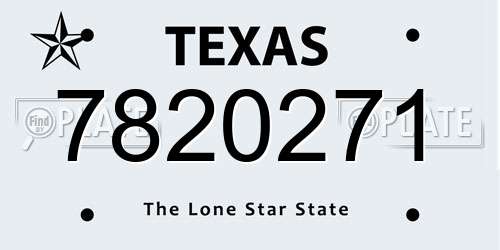 7820271 Texas License Plate
