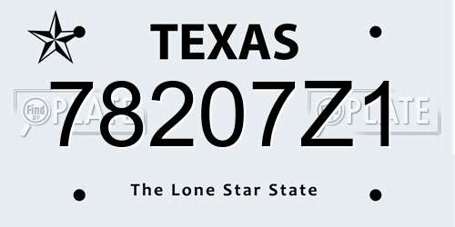 78207Z1 Texas License Plate