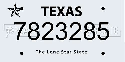 7823285 Texas License Plate