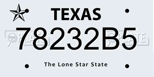 78232B5 Texas License Plate