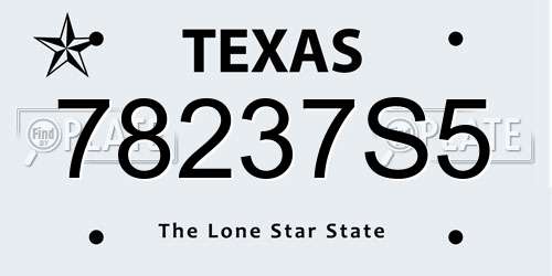 78237S5 Texas License Plate