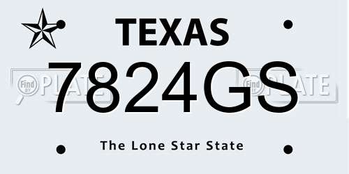 7824GS Texas License Plate