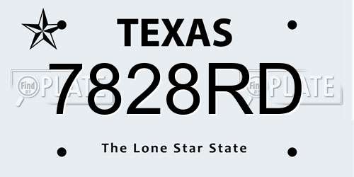 7828RD Texas License Plate