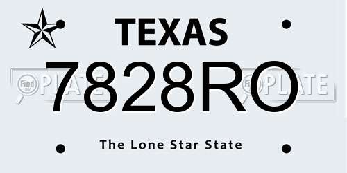 7828RO Texas License Plate