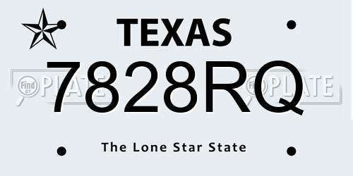 7828RQ Texas License Plate