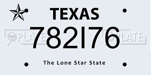782I76 Texas License Plate