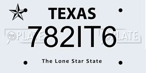 782IT6 Texas License Plate