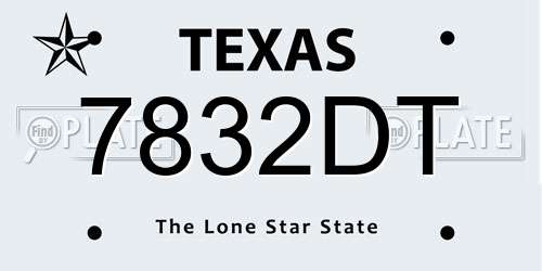 7832DT Texas License Plate