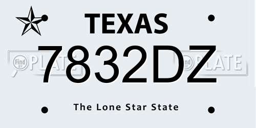 7832DZ Texas License Plate