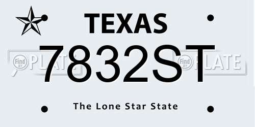 7832ST Texas License Plate