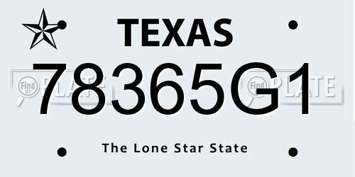 78365G1 Texas License Plate
