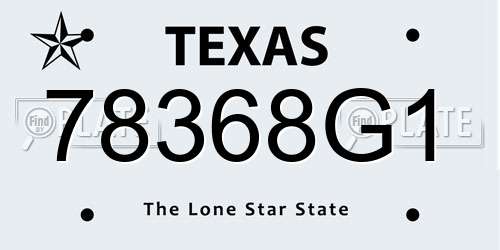 78368G1 Texas License Plate