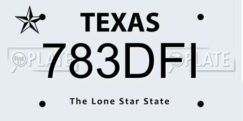 783DFI Texas License Plate