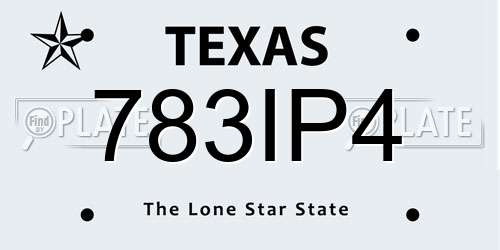 783IP4 Texas License Plate