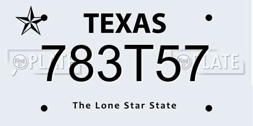 783T57 Texas License Plate