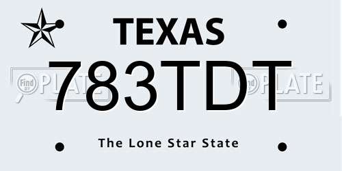 783TDT Texas License Plate