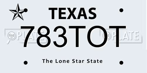 783TOT Texas License Plate