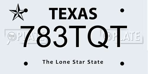 783TQT Texas License Plate